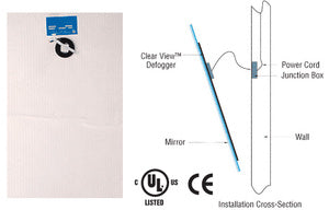 CRL 18" x 26" Clear View™ 120 Volt Rectangular Mirror Defogger