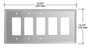 CRL 5-Gang Designer Glass Mirror Plate