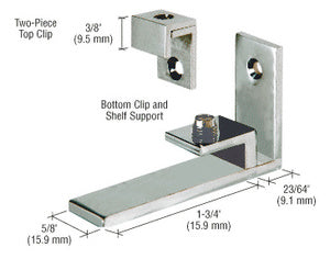 CRL Combined Shelf Support and Mirror Clip