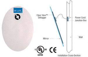 CRL 18" x 26" Clear View™ Oval Mirror Defogger