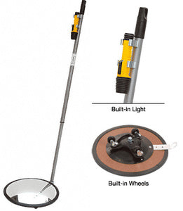 CRL 12" Convex Inspection Mirror with Wheels and Light